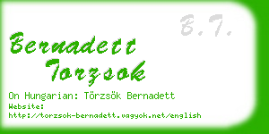 bernadett torzsok business card