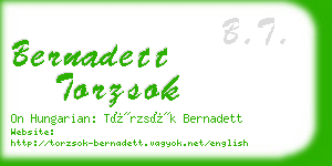 bernadett torzsok business card